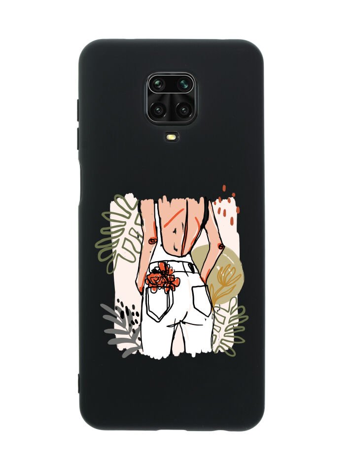 Xiaomi Redmi Note 9s Woman With Flowers Premium Silikonlu Telefon Kılıfı