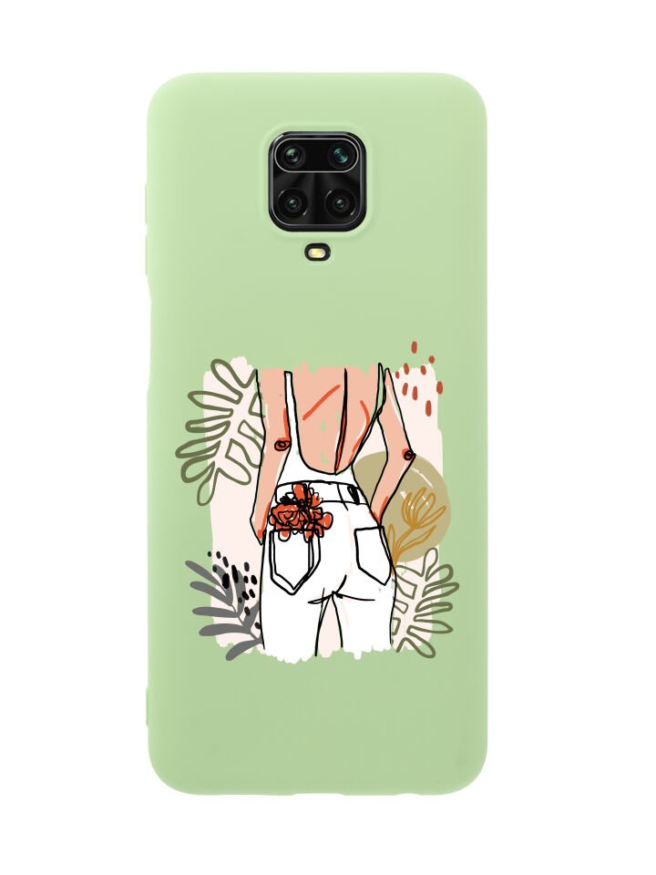 Xiaomi Redmi Note 9s Woman With Flowers Premium Silikonlu Telefon Kılıfı