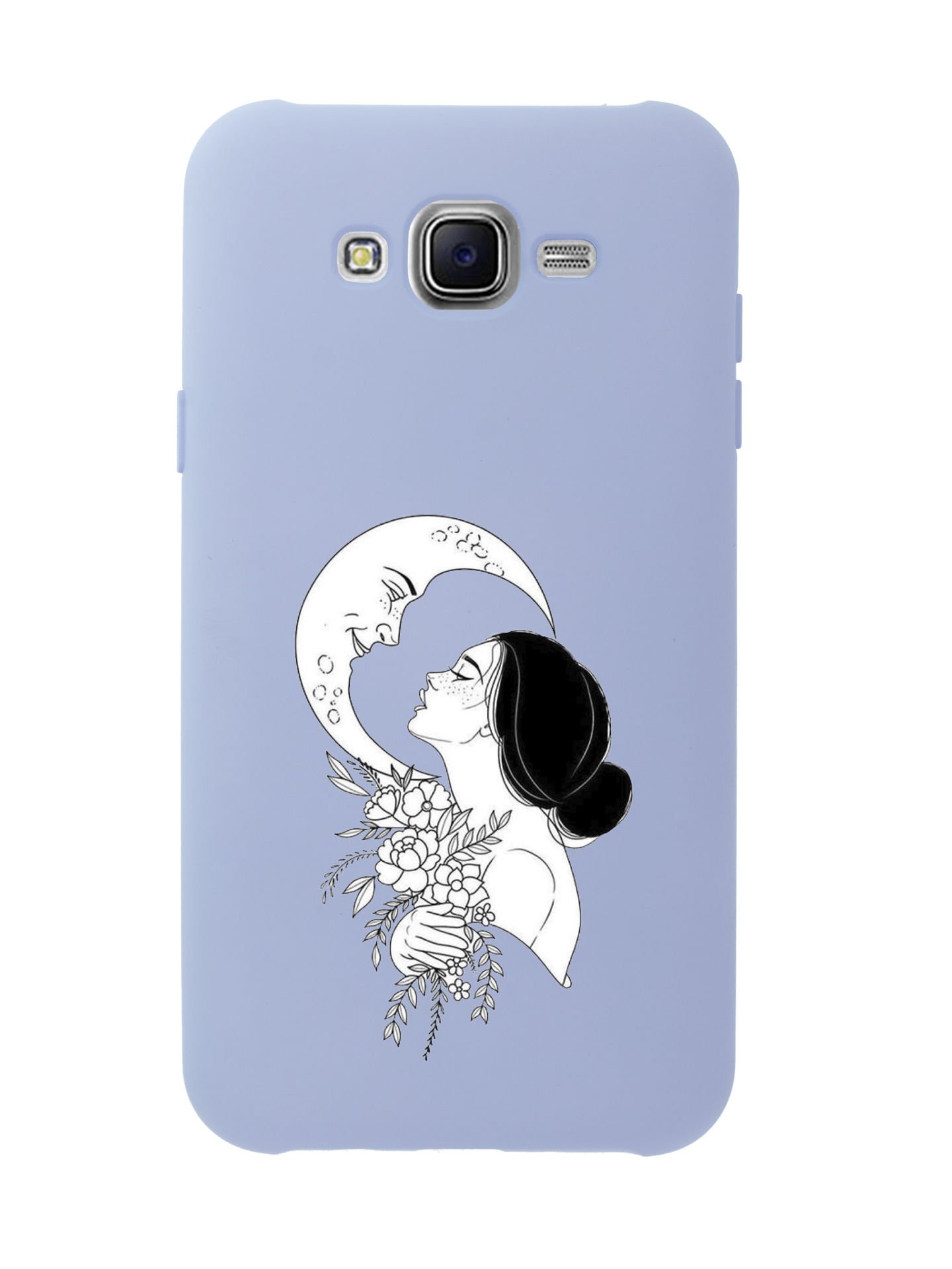 Samsung J7 Core Moon & Woman Desenli Premium Silikonlu Telefon Kılıfı