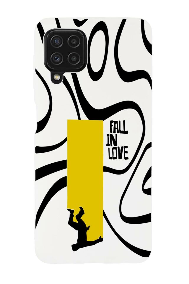 Galaxy M32 Uyumlu Fall In Love Desenli Premium Silikonlu Lansman Telefon Kılıfı