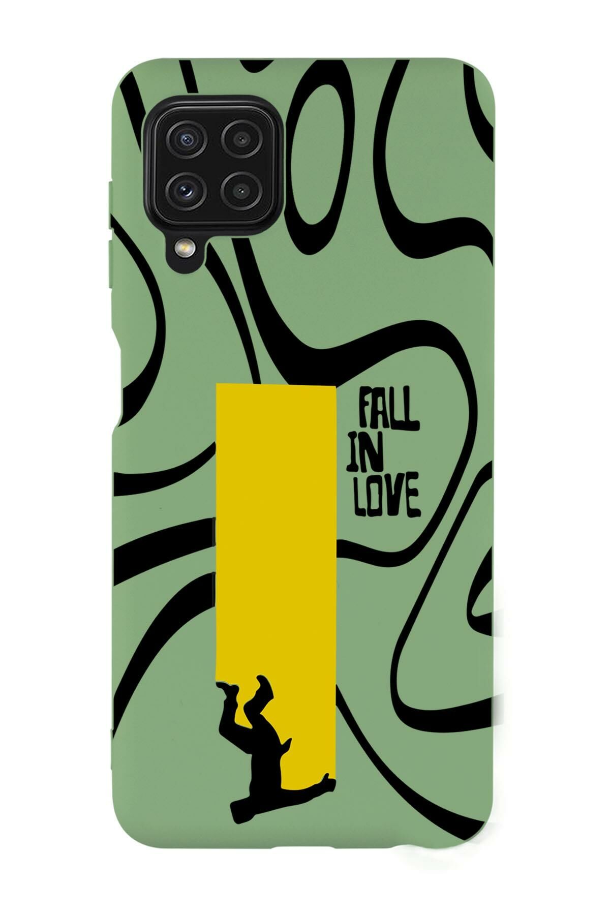 Galaxy M32 Uyumlu Fall In Love Desenli Premium Silikonlu Lansman Telefon Kılıfı