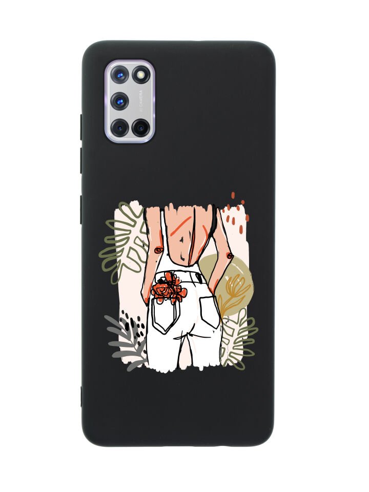Oppo A72 Woman With Flowers Premium Silikonlu Telefon Kılıfı
