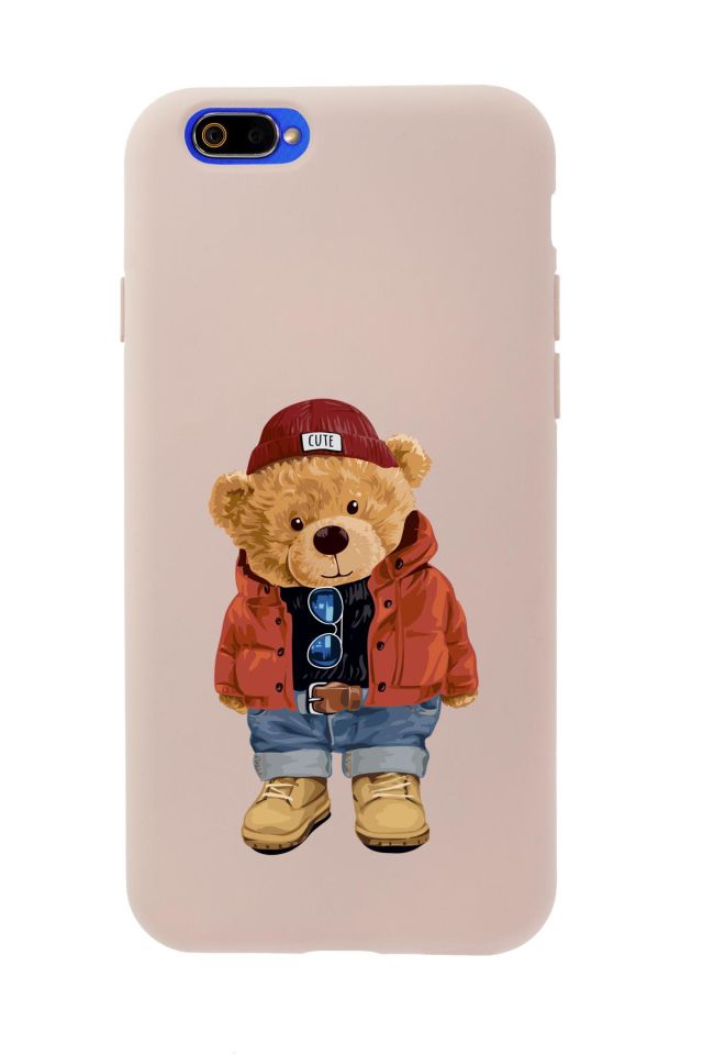 Realme C2 Teddy Bear Premium Silikonlu Telefon Kılıfı