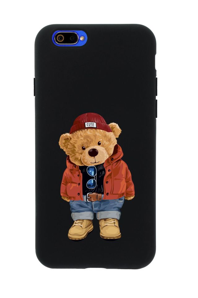 Realme C2 Teddy Bear Premium Silikonlu Telefon Kılıfı