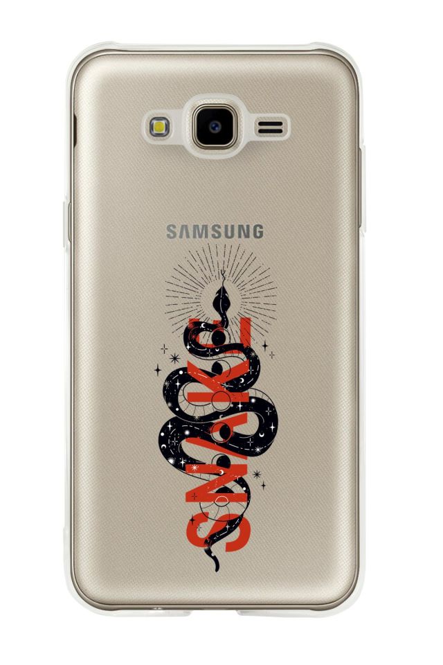 Samsung J7 Snake Premium Şeffaf Silikon Kılıf