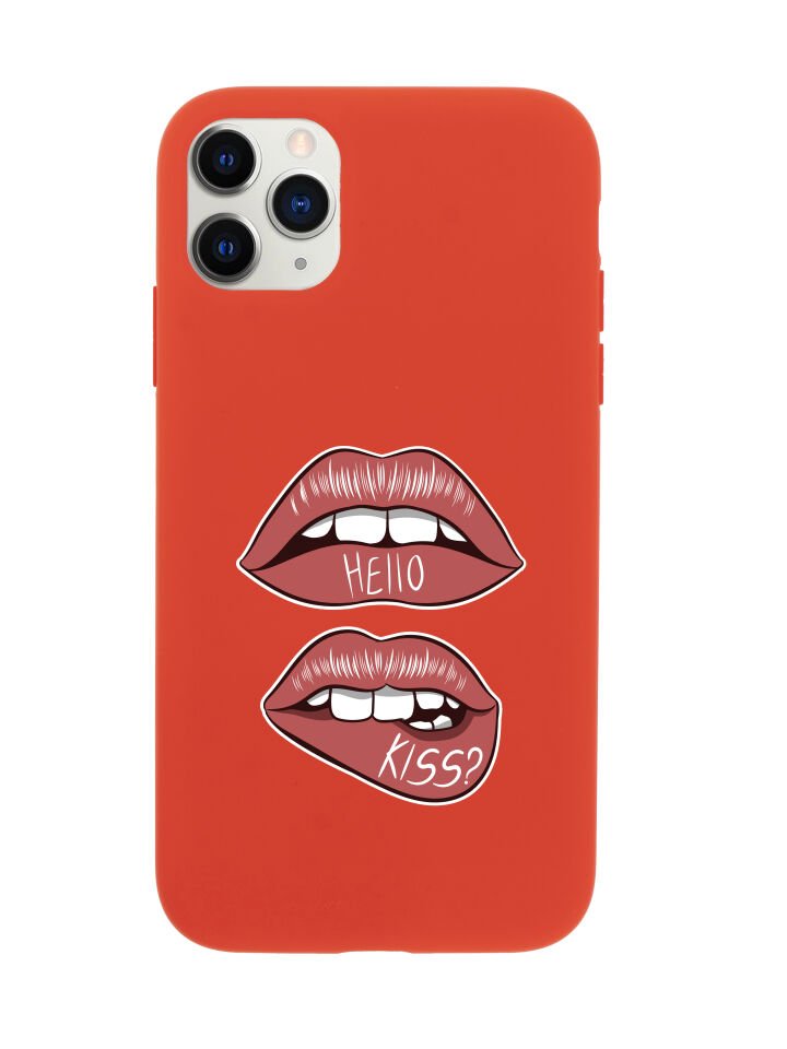 iPhone 11 Pro Hello Kiss Premium Lansman Silikonlu Kılıf