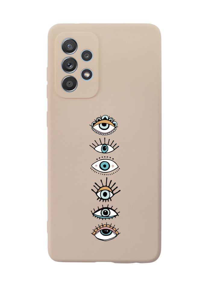 Samsung A52 Renkli Gözler Premium Silikonlu Telefon Kılıfı