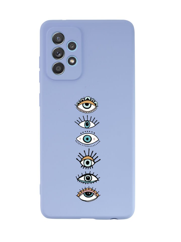 Samsung A52 Renkli Gözler Premium Silikonlu Telefon Kılıfı