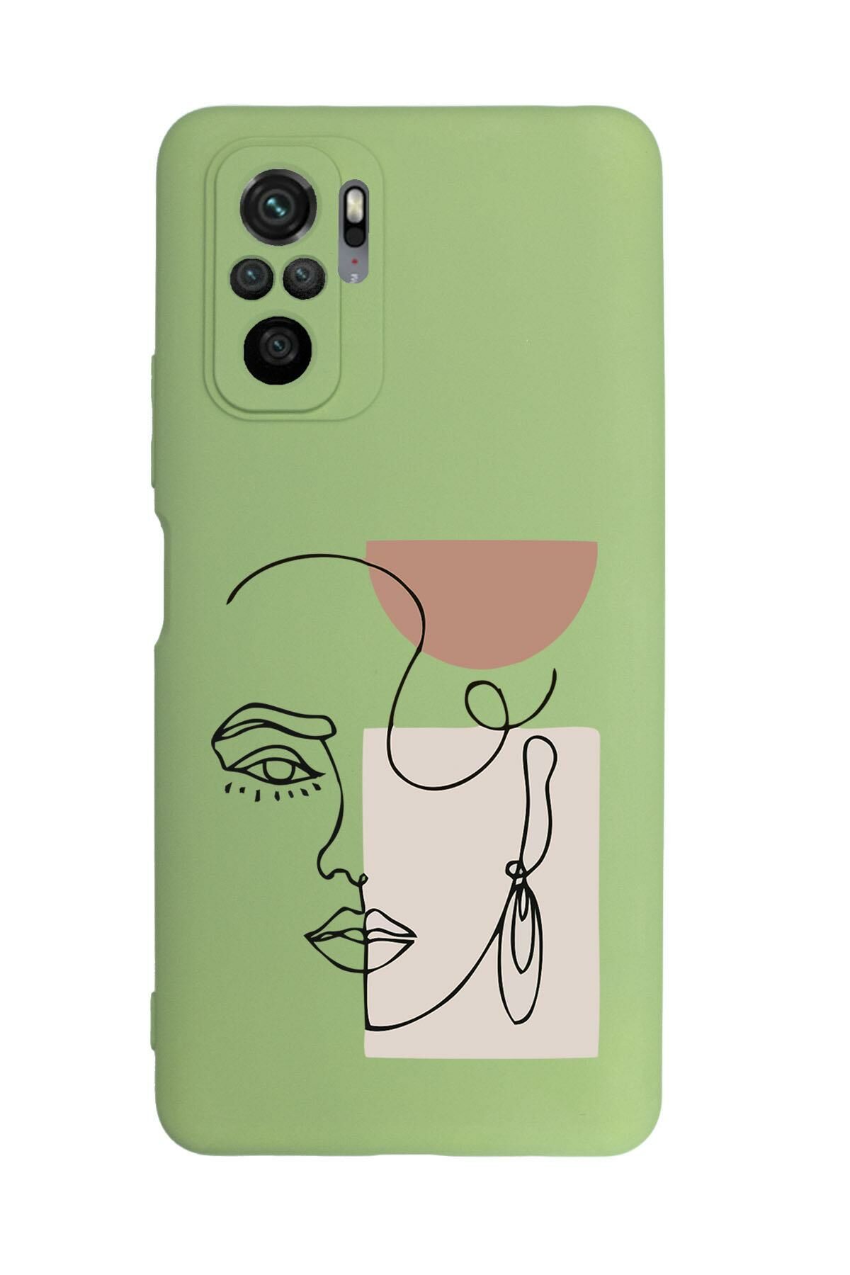 Xiaomi Redmi Note 10 Uyumlu Women Art Desenli Kamera Korumalı Buzlu Şeffaf Lüx Telefon Kılıfı