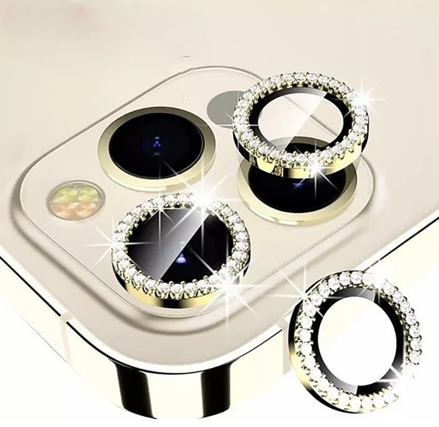 iPhone 14 Pro Uyumlu Swarovski Taşlı Kamera Lensi Koruma Camı
