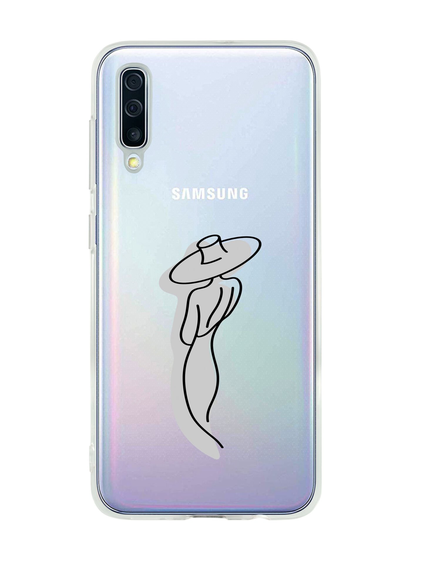 Samsung A50 Madame Desenli Premium Şeffaf Silikon Kılıf