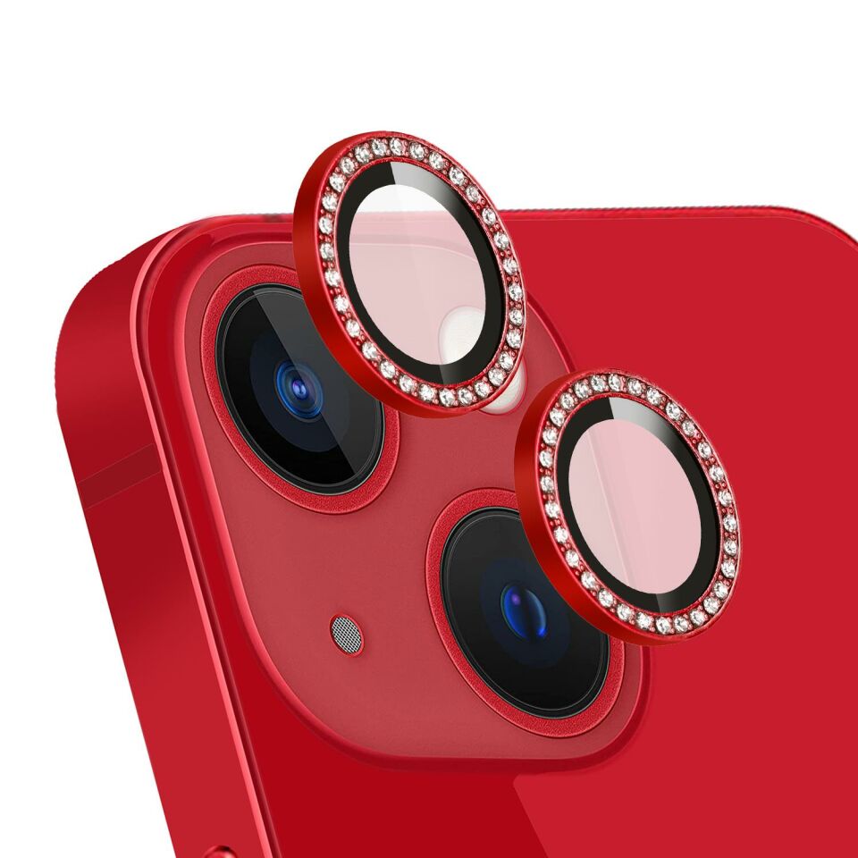 iPhone 14 Uyumlu Swarovski Taşlı Kamera Lensi Koruma Camı