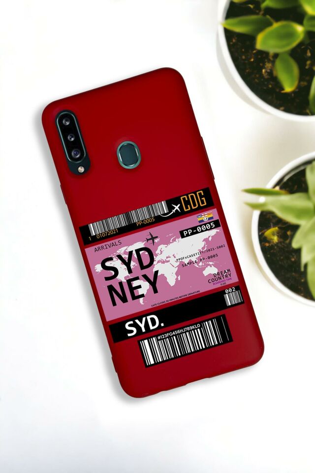 Samsung A20S Uyumlu Sydnet Ticket Desenli Premium Silikonlu Lansman Telefon Kılıfı