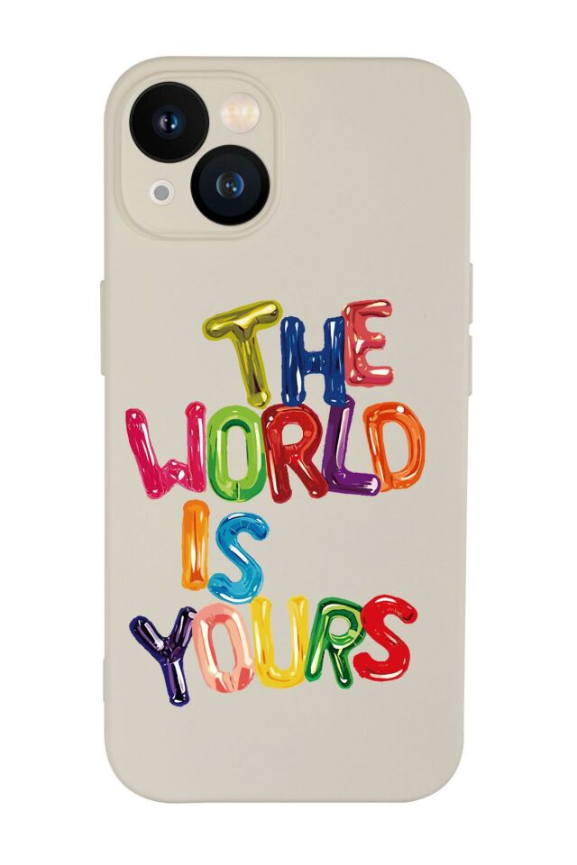 iPhone 13 Mini The World Is Yours Desenli Premium Silikonlu Telefon Kılıfı