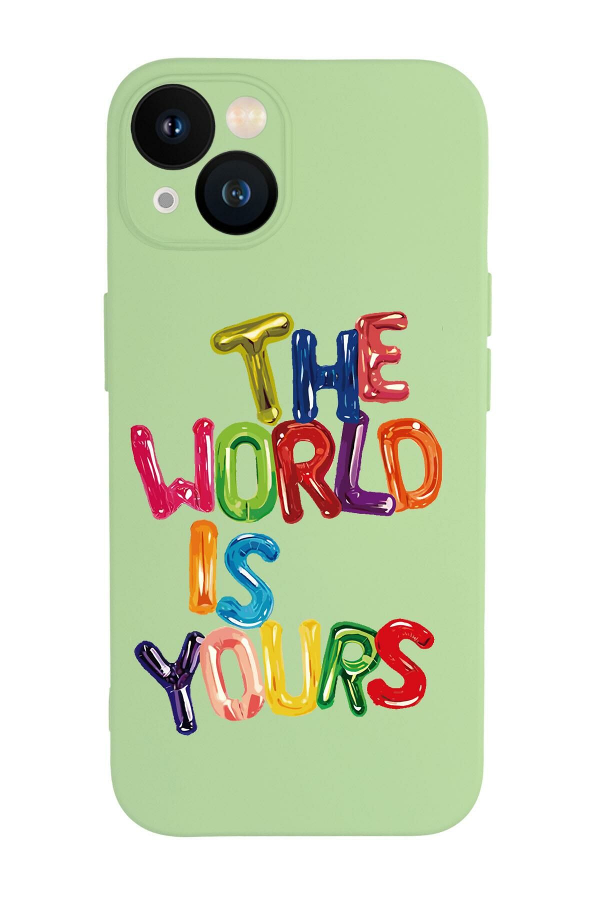 iPhone 13 Mini The World Is Yours Desenli Premium Silikonlu Telefon Kılıfı