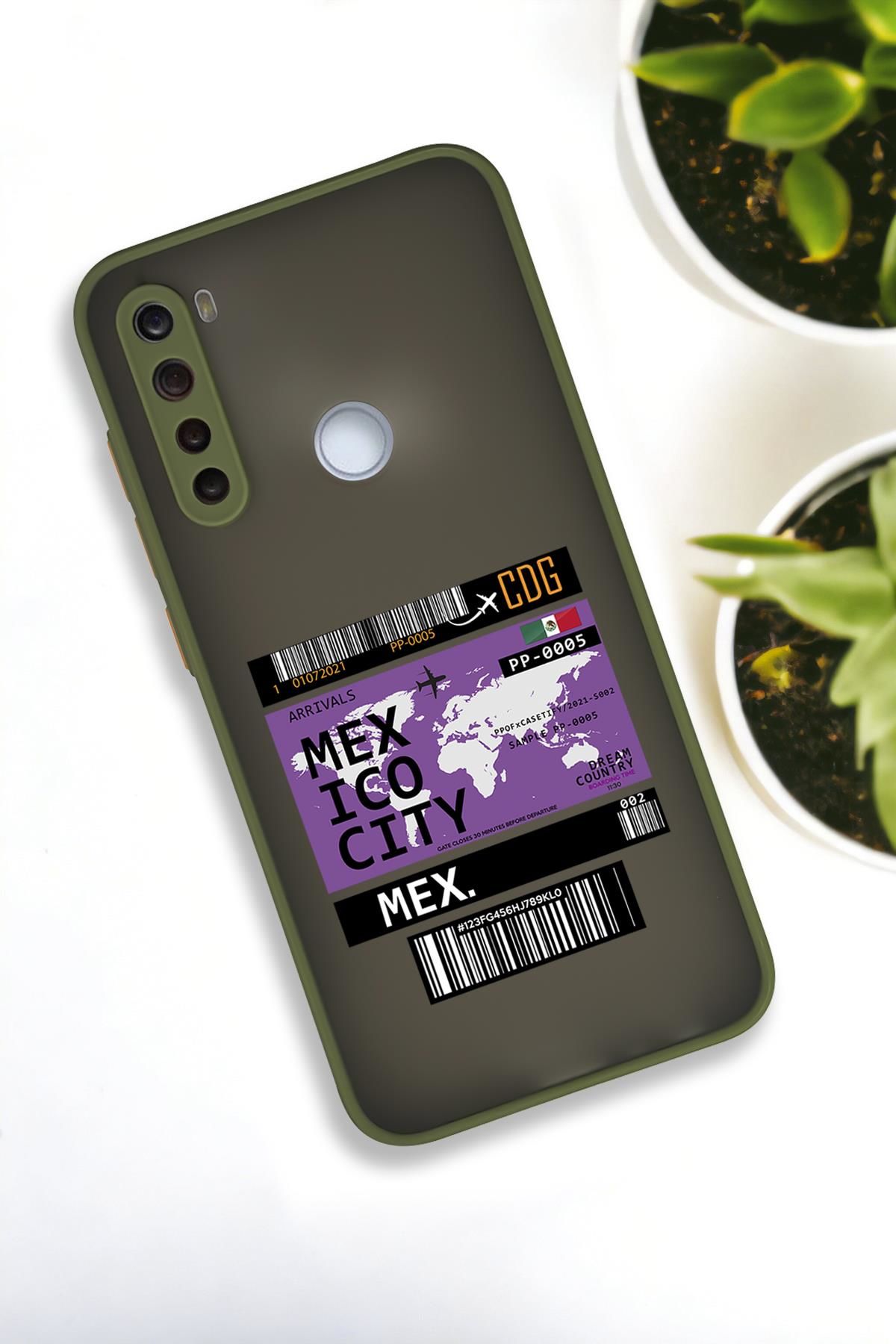 Xiaomi Redmi Note 8 Uyumlu Mexico Ticket Desenli Buzlu Şeffaf Lüx Telefon Kılıfı
