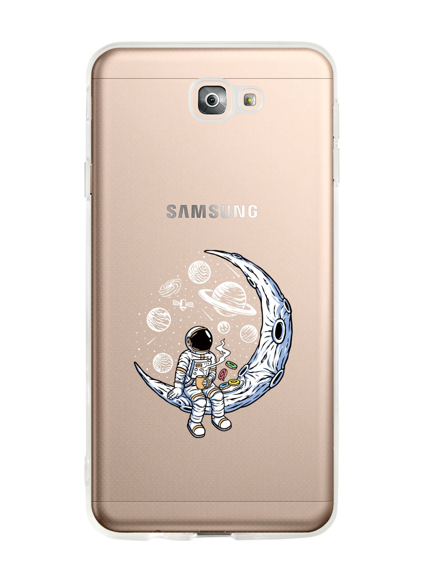 Samsung J7 Prime Astronot Tasarımlı Premium Şeffaf Silikon Kılıf