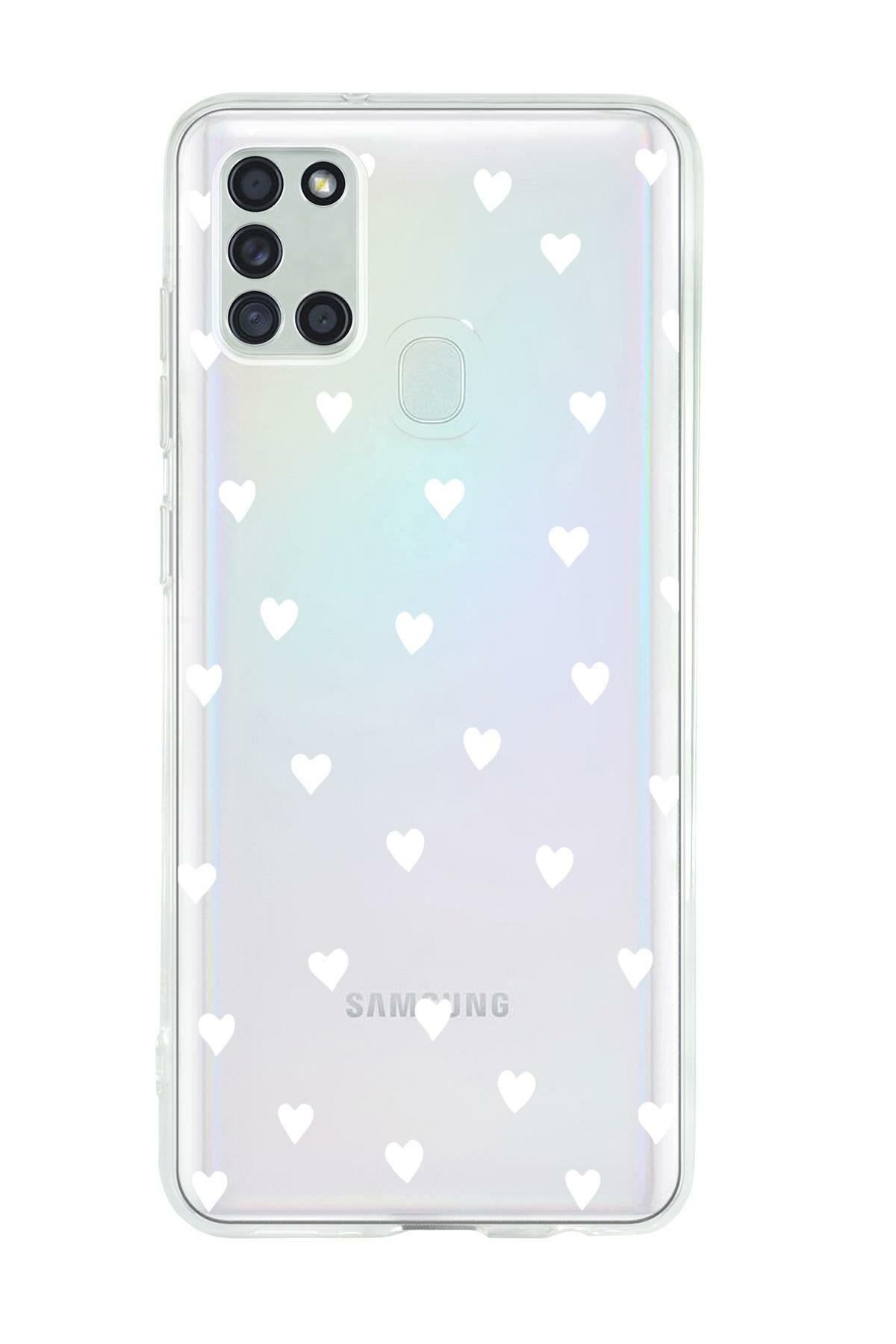 Samsung A21S Uyumlu Beyaz Kalpler Premium Şeffaf Silikon Kılıf