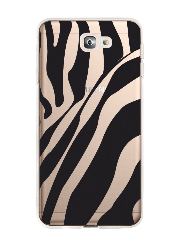 Samsung J7 Prime Zebra Desenli Premium Şeffaf Silikon Kılıf