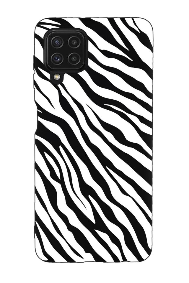 Galaxy M32 Uyumlu Zebra Pattern Desenli Premium Silikonlu Lansman Telefon Kılıfı