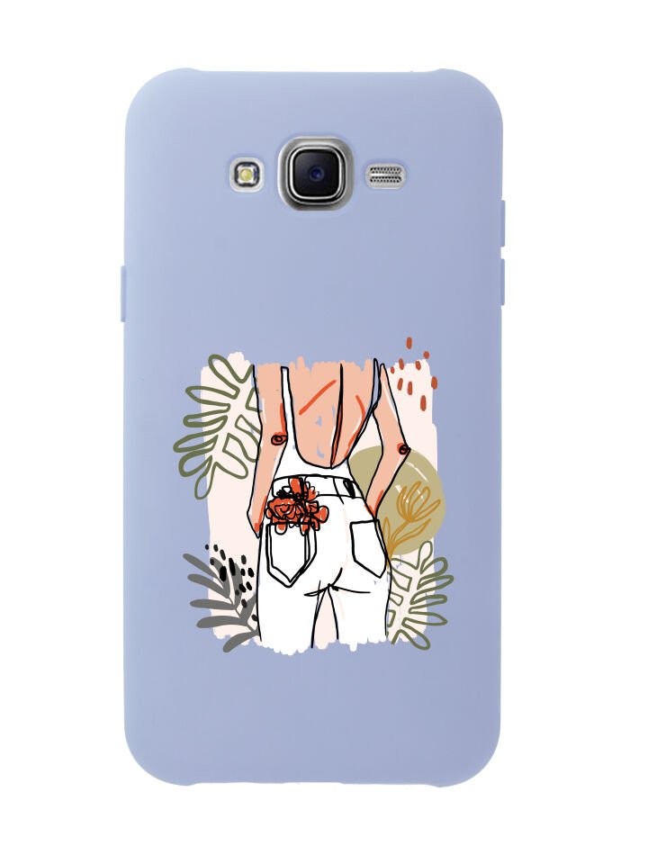 Samsung J7 Core Woman With Flowers Premium Silikonlu Telefon Kılıfı