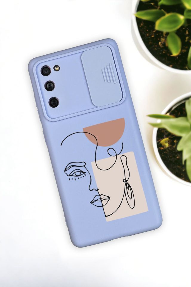 Samsung S21 Uyumlu Women Art Desenli Kamera Koruma Slider Kapaklı Silikonlu Telefon Kılıfı