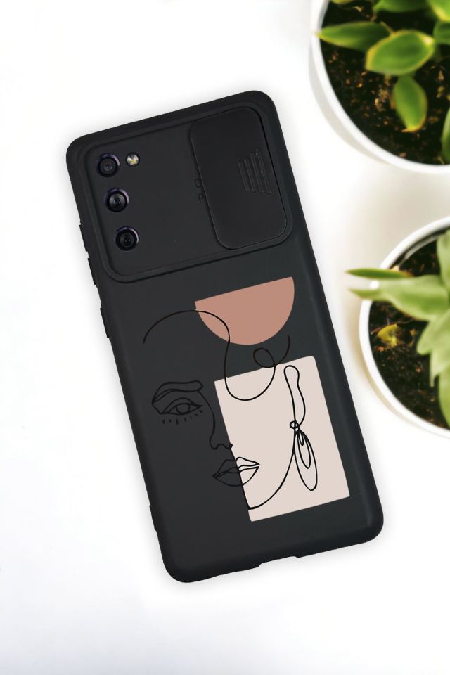 Samsung S21 Uyumlu Women Art Desenli Kamera Koruma Slider Kapaklı Silikonlu Telefon Kılıfı