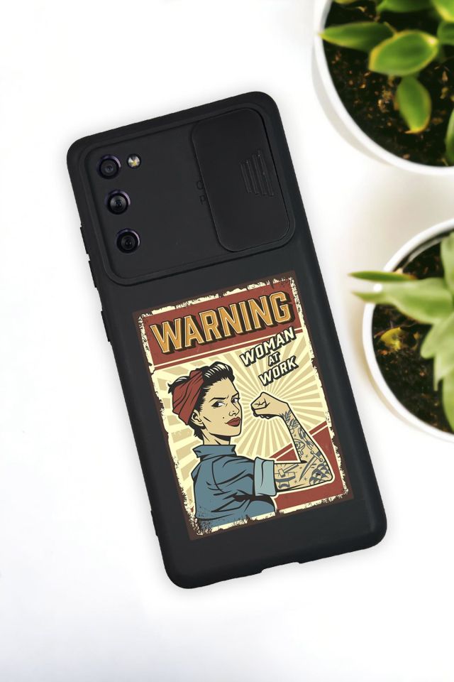 Samsung S21 Uyumlu Women At Work Desenli Kamera Koruma Slider Kapaklı Silikonlu Telefon Kılıfı