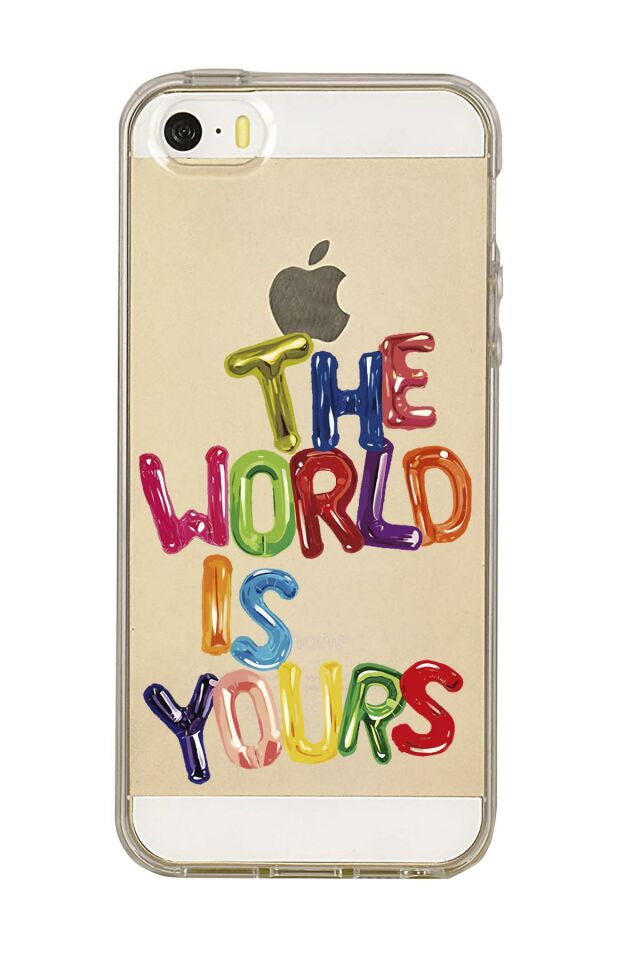 iPhone 5 The World Is Yours Premium Şeffaf Silikon Kılıf