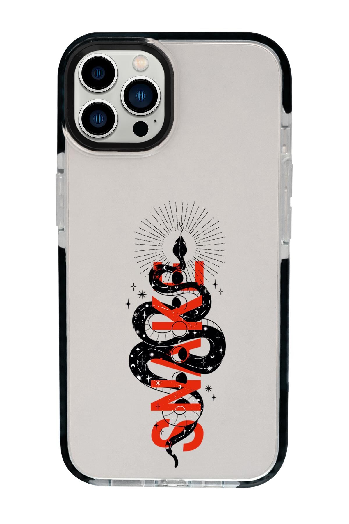 iPhone 15 Pro Max Uyumlu Snake Desenli Candy Bumper Darbe Emci Silikonlu Telefon Kılıfı