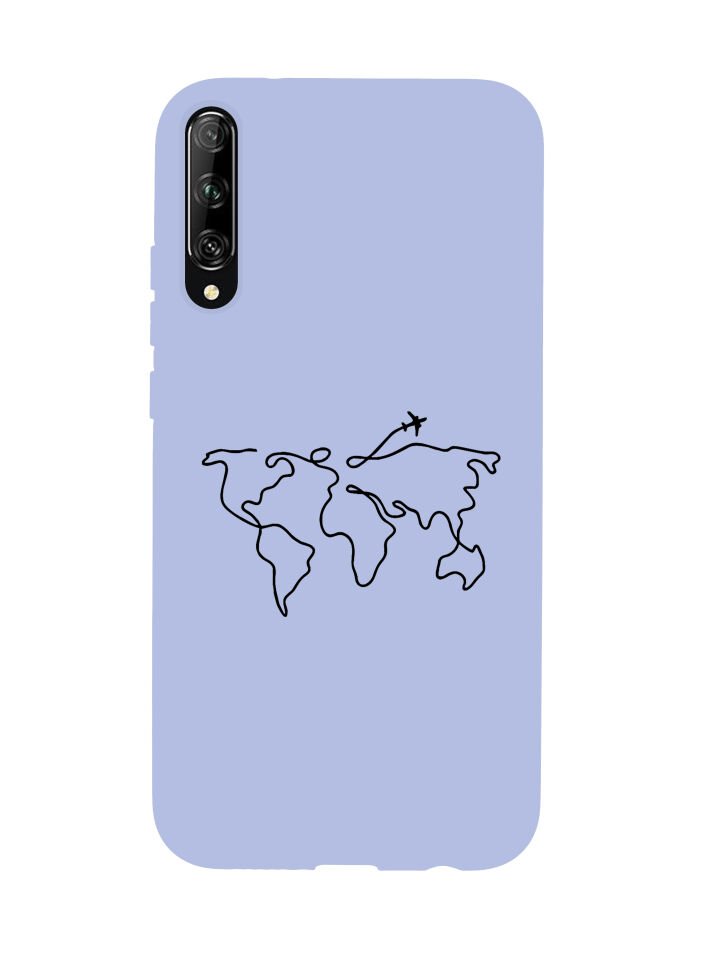 Huawei Psmart Pro Dünya Harita Rota Desenli Premium Silikonlu Telefon Kılıfı