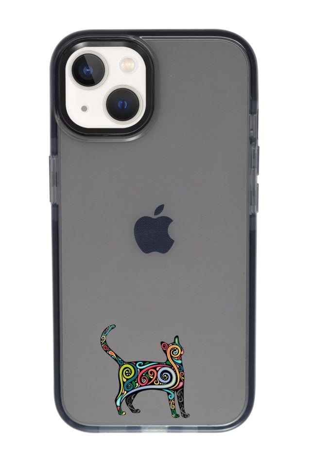 iPhone 13 Mandala Cat Candy Bumper Darbe Emci Silikonlu Telefon Kılıfı