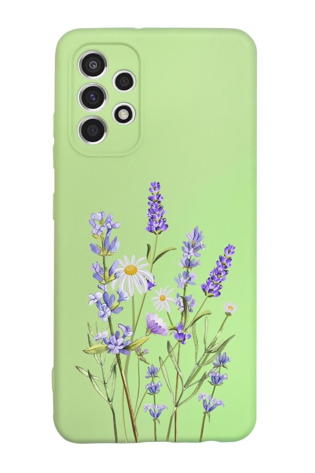 Samsung A32 Lavender Desenli Premium Silikonlu Lansman Telefon Kılıfı