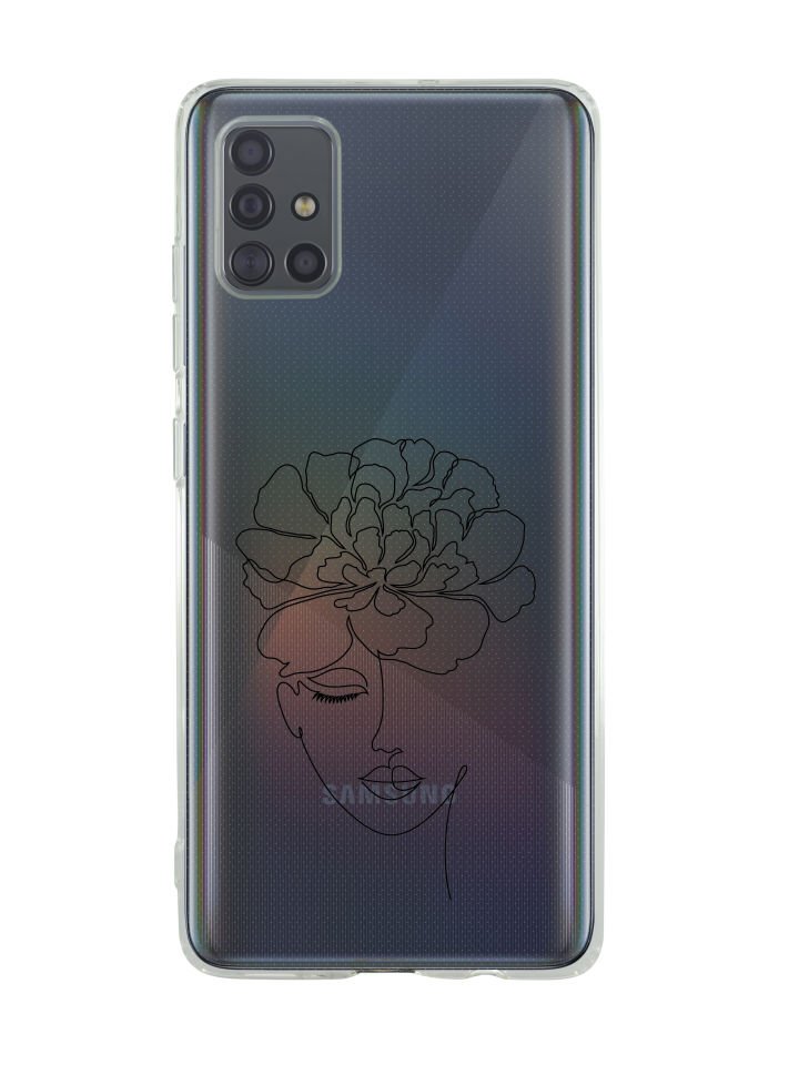 Samsung A71 Flower Women Art Desenli Premium Şeffaf Silikon Kılıf