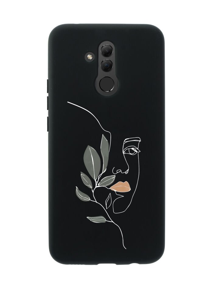 Huawei Mate 20 Lite Line Art Women Desenli Premium Silikonlu Telefon Kılıfı