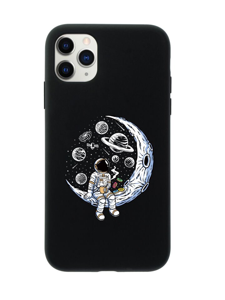 iPhone 11 Pro Max Keyifli Astronot Premium Lansman Silikonlu Kılıf