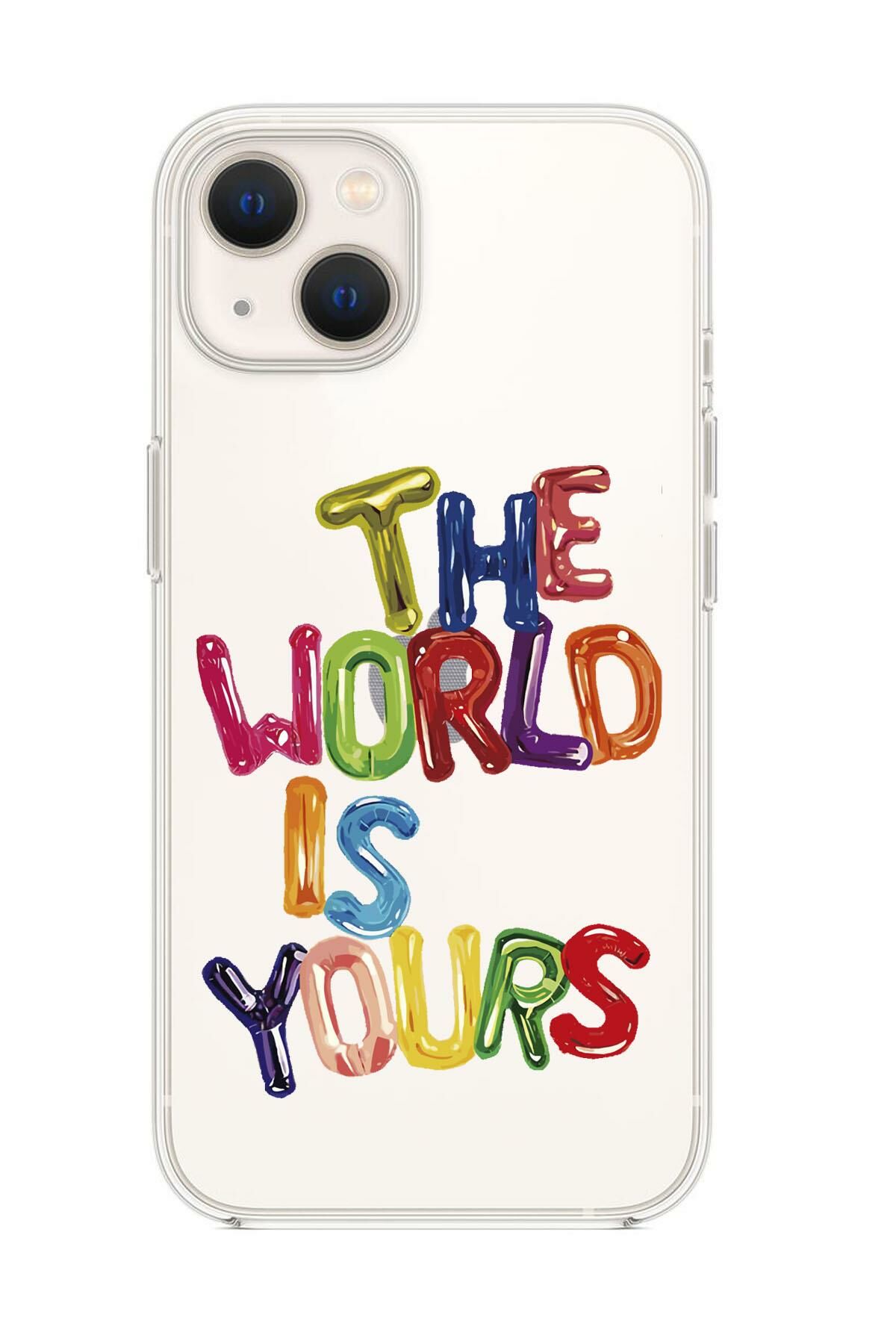 iPhone 13 Mini The World Is Yours Premium Şeffaf Silikon Kılıf