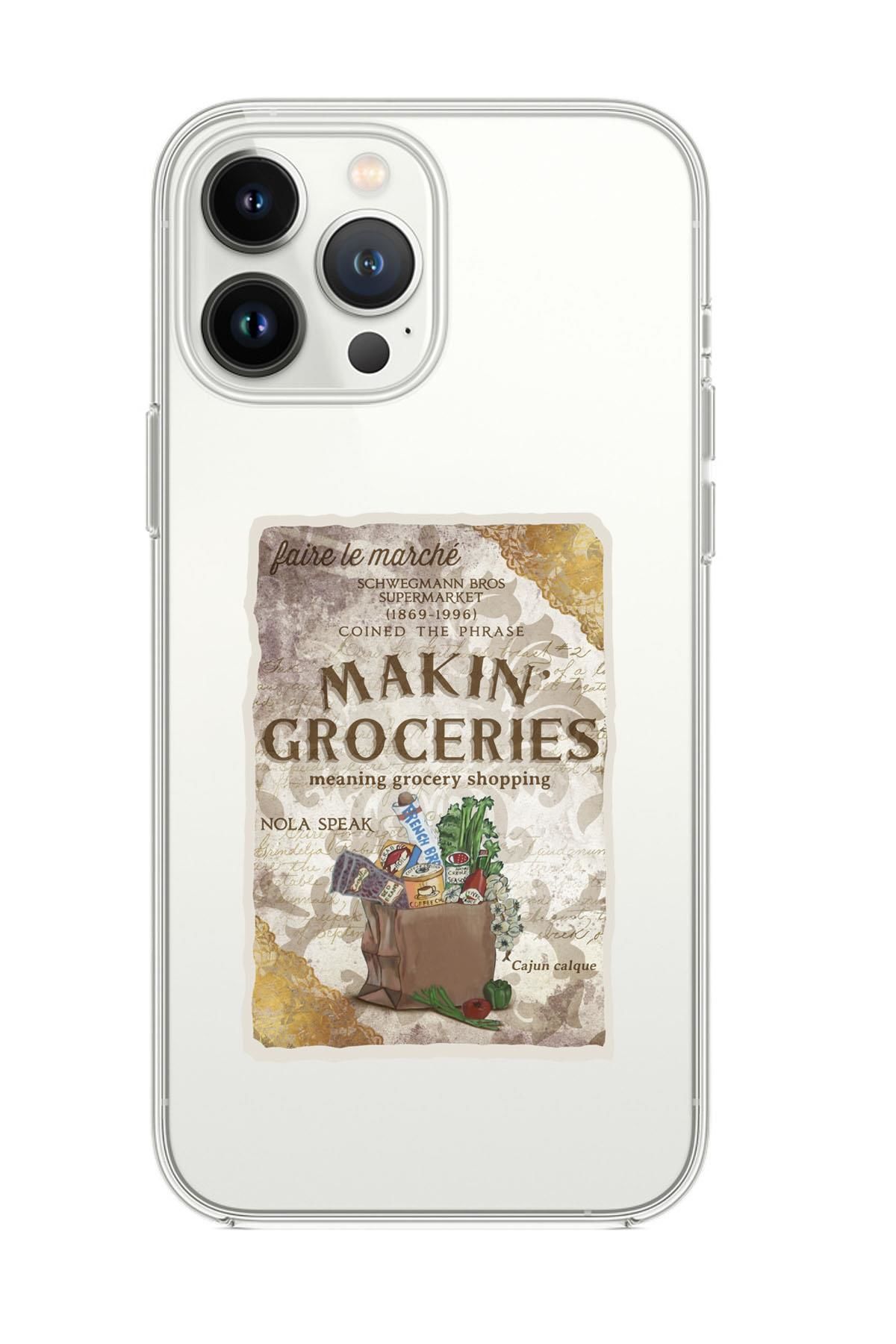 iPhone 13 Pro Max Makin Groceries Premium Şeffaf Silikon Kılıf