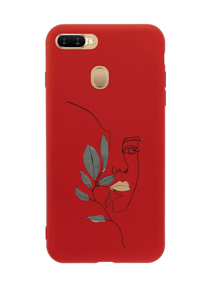 Oppo AX7 Line Art Women Desenli Premium Silikonlu Telefon Kılıfı