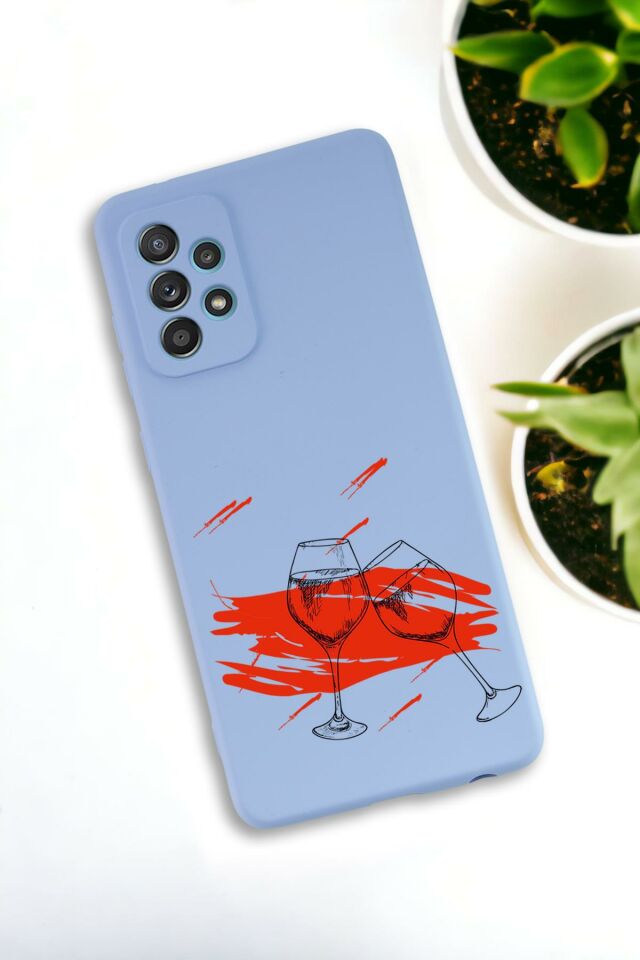 Samsung Galaxy A33 Uyumlu Spilled Wine Desenli Premium Silikonlu Lansman Telefon Kılıfı