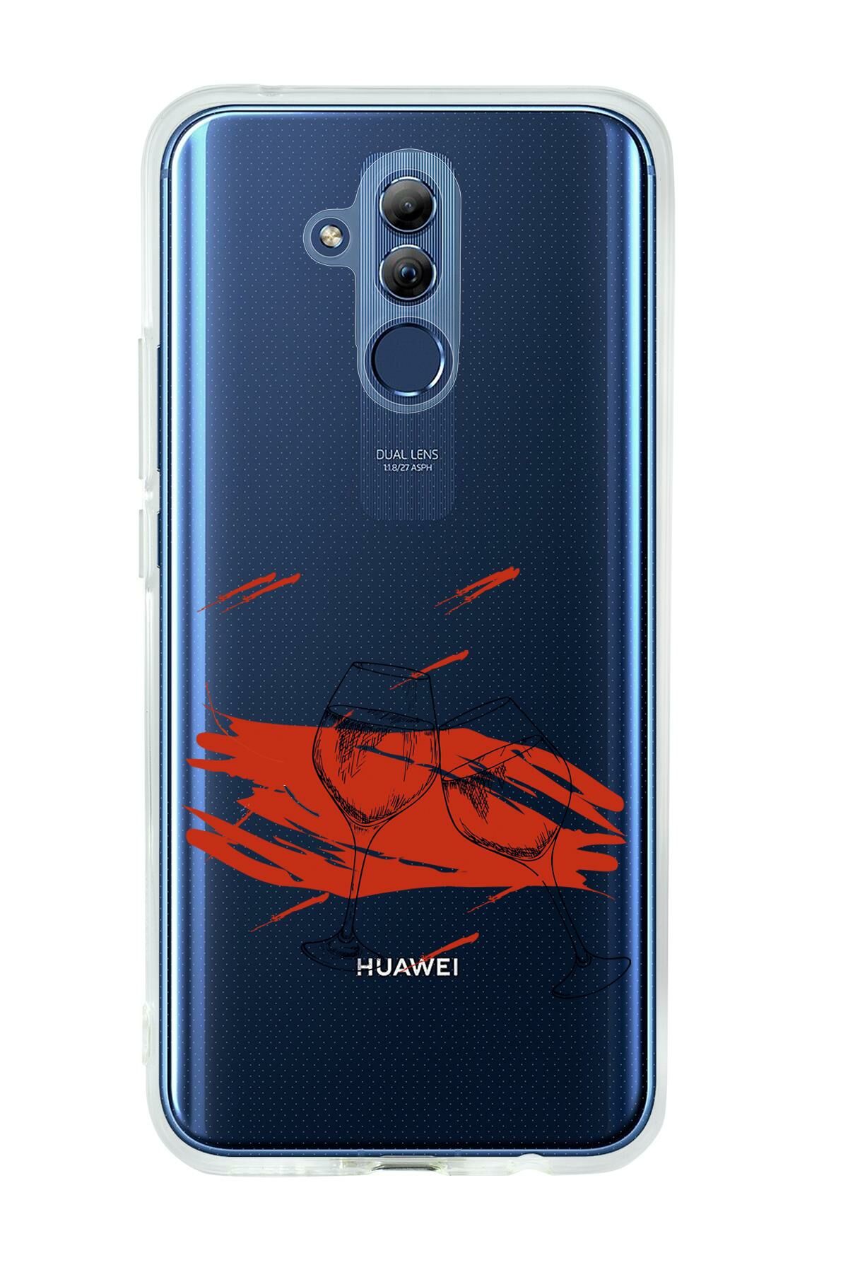 Huawei Mate 20 Lite Spilled Wine Premium Şeffaf Silikon Kılıf