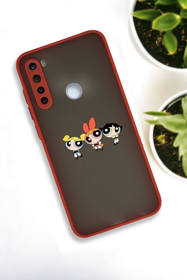 Xiaomi Redmi Note 8 Uyumlu Powerpuff Girls Desenli Buzlu Şeffaf Lüx Telefon Kılıfı