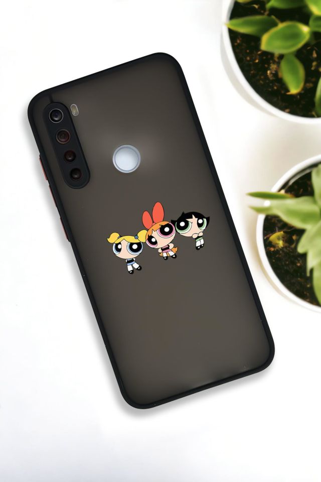 Xiaomi Redmi Note 8 Uyumlu Powerpuff Girls Desenli Buzlu Şeffaf Lüx Telefon Kılıfı