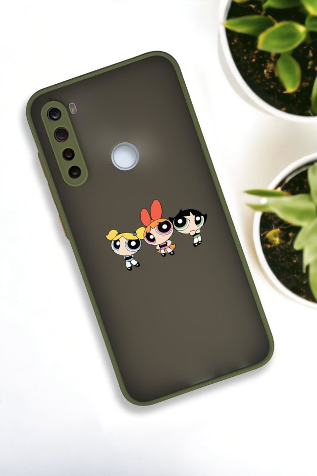 Xiaomi Redmi Note 8 Uyumlu Powerpuff Girls Desenli Buzlu Şeffaf Lüx Telefon Kılıfı