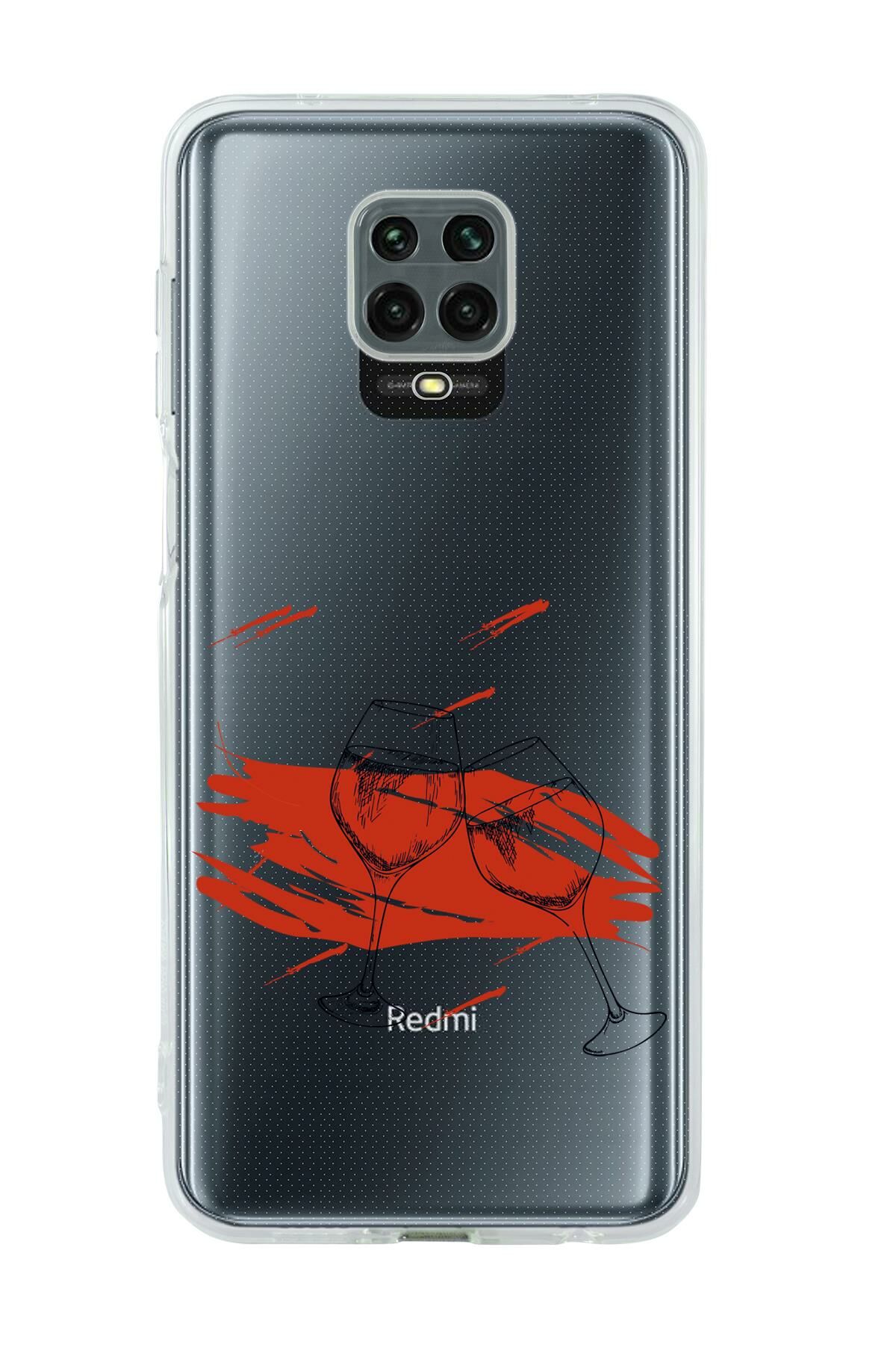 Xiaomi Redmi Note 9S Spilled Wine Premium Şeffaf Silikon Kılıf