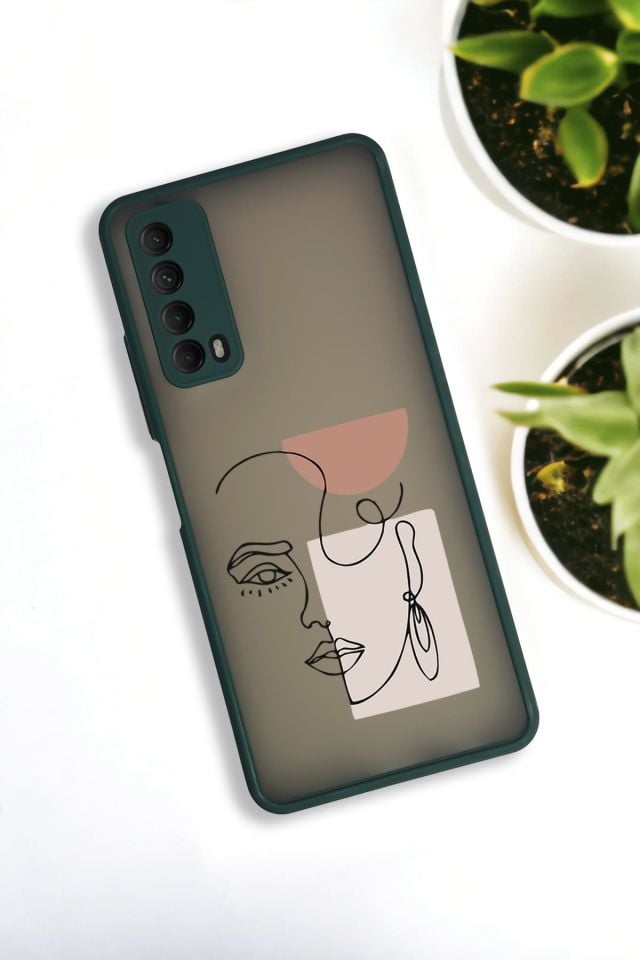 Huawei P Smart 2021 Uyumlu Women Art Desenli Buzlu Şeffaf Lüx Telefon Kılıfı