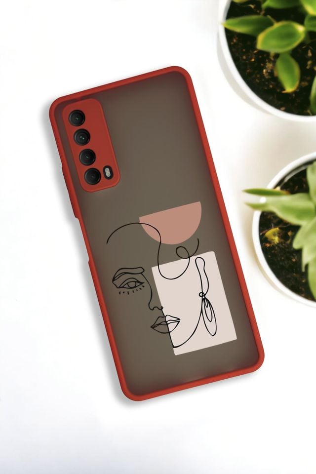 Huawei P Smart 2021 Uyumlu Women Art Desenli Buzlu Şeffaf Lüx Telefon Kılıfı