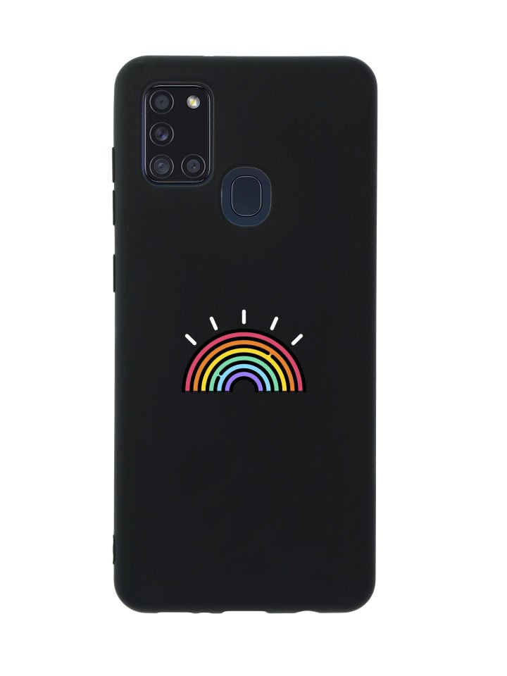 Samsung A21s Gökkuşağı Desenli Premium Silikonlu Telefon Kılıfı