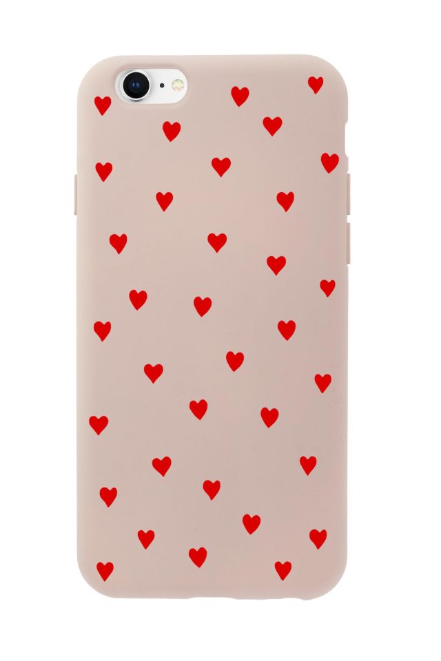 iPhone 6 Uyumlu Sevimli Kalpler Desenli Premium Silikonlu Telefon Kılıfı