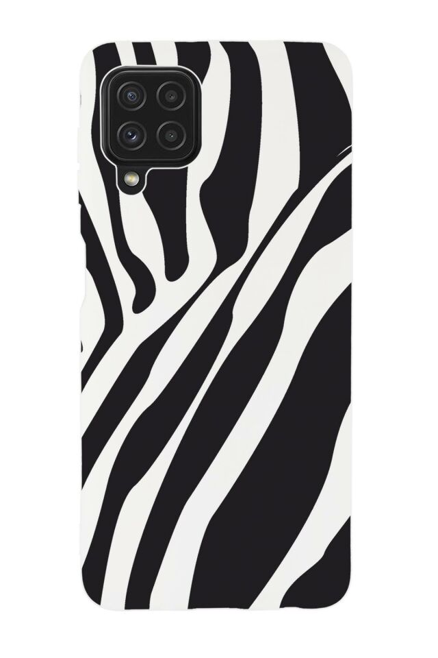 Galaxy M22 Uyumlu Zebra Desenli Premium Silikonlu Lansman Telefon Kılıfı